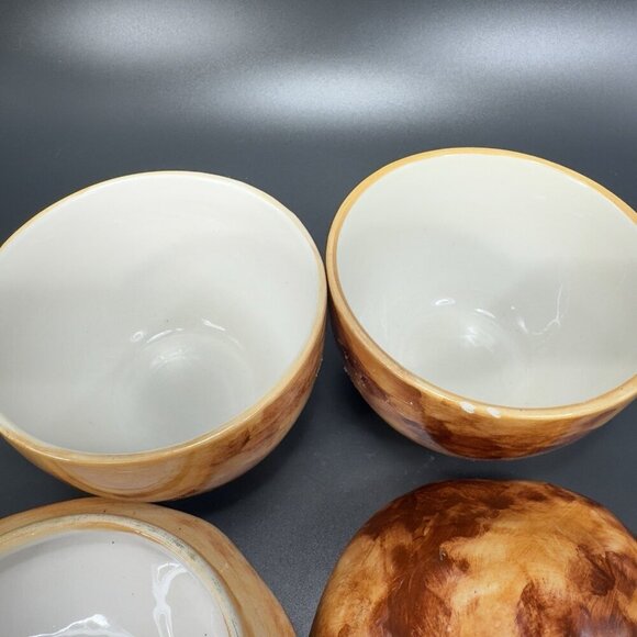 Italian Pottery Bread Pastry Cupcake Canister Jar Container Set 2 Made In Italy - Picture 9 of 14